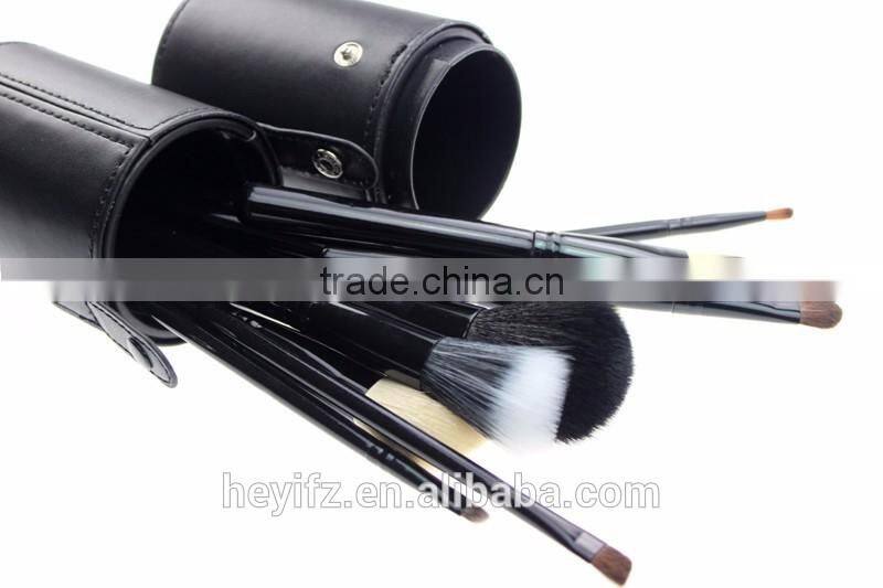 High Quality Multi-color Real Hair 12PCS Goat Hair Makeup Brush Set With Cylinder Holder