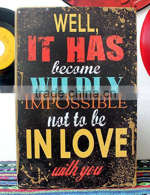 Vintage letters 20x30cm wall art decoration metal signs