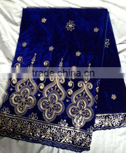 Ready goods of dark brown color velvet george lace fabric