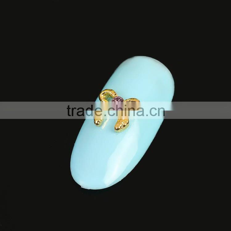 2016 Newest Design electroplating alloy die casting butterfly knot small adorn article accessories alloy jewelry accessories