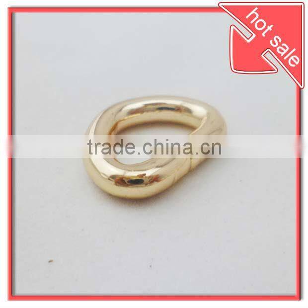 12mm small metal D ring,shiny gold plated bag ring