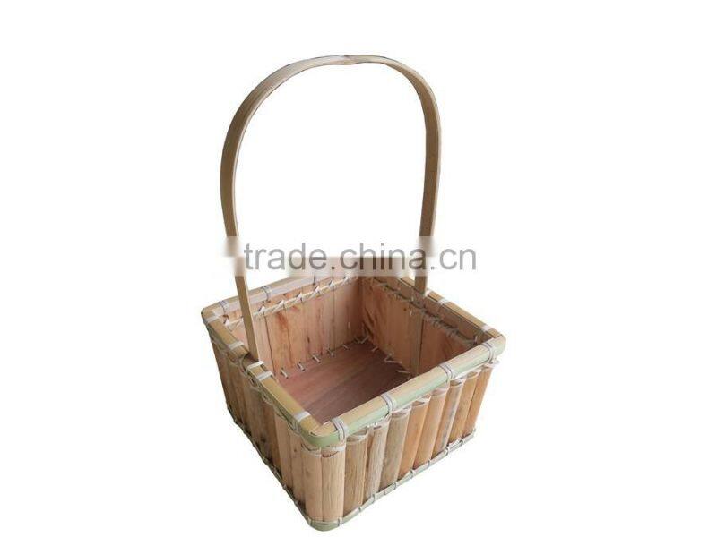 New design wood basket with handle