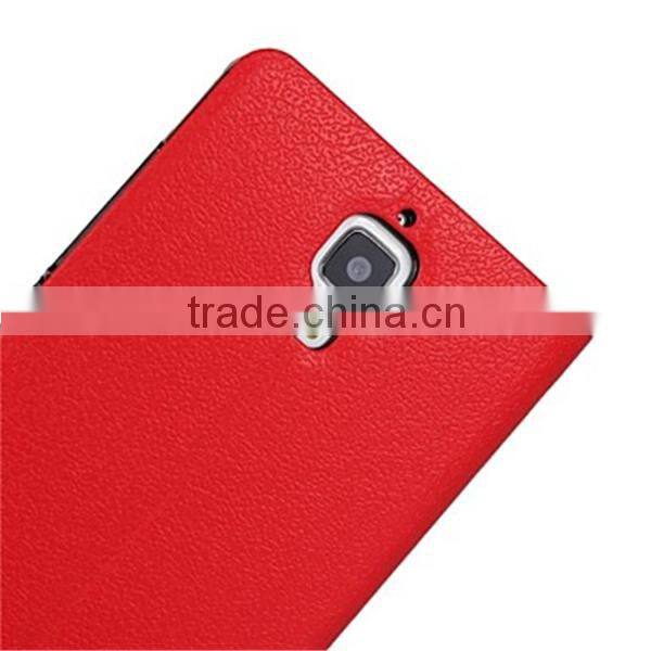 Ultrathin Solid Color Visual Window Design PU Leather Full Body Case with Stand Case for Xiaomi Mi4