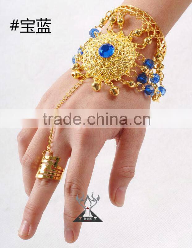 Wholesale Belly Dancing Accessory Bracelets With Ring for Girls stage performance (T014)