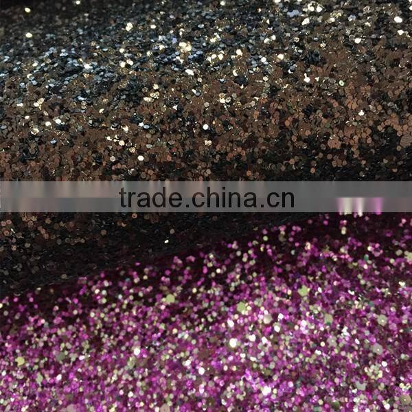 Chunky Glitter Fabric with strong twill backing popular use for ladies shoes ,handbags ,wallets ,evening bags