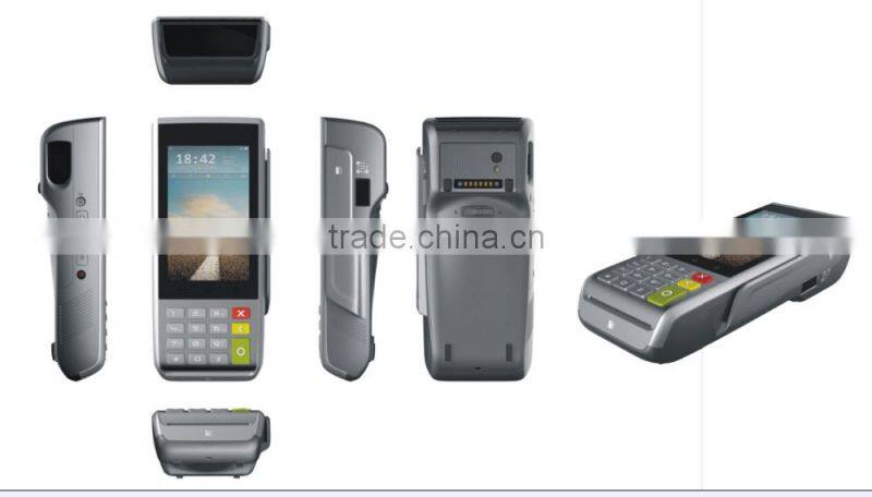NFC Andriod mobile pos with biometric ,qr code scanner, payment terminal with free SDK--H-S1000