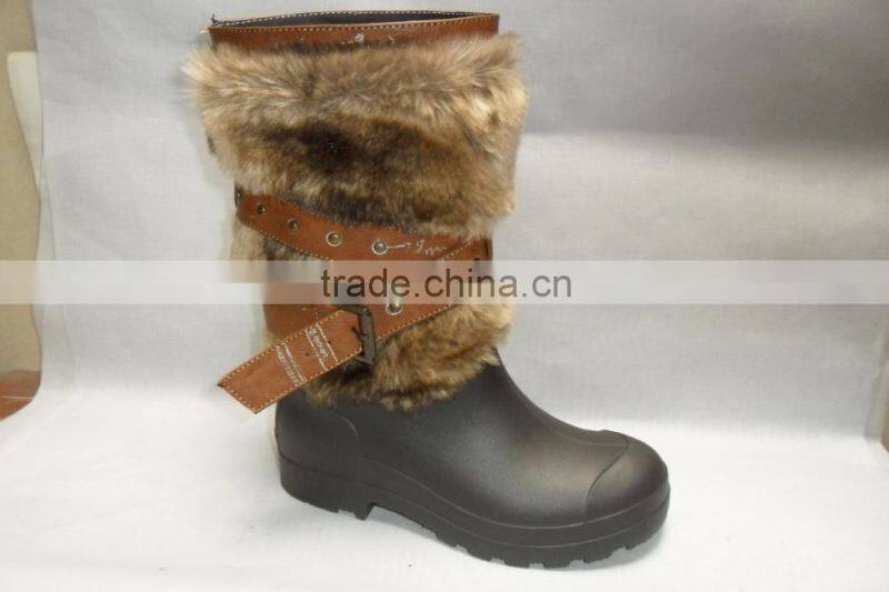 2015 latest design women horse riding snow rain boots