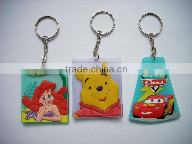 Hot sale rubber key holder , embossed 3d key chain, custom made rubber key ring