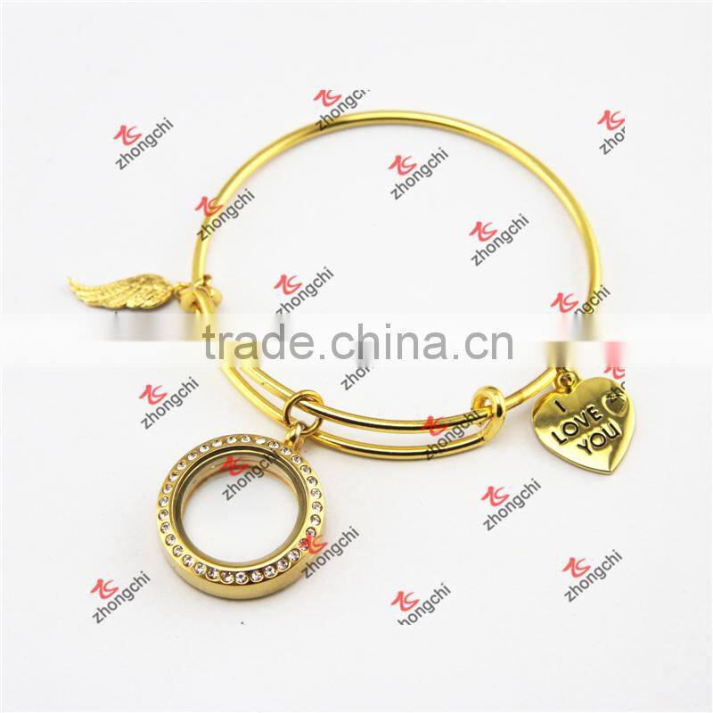 Gold Charms Brass Bracelet Bangles Jewelry