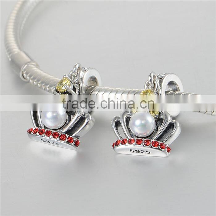 Crown Shape Designs Pearl Pendant For Girl Bracelet Jewelry
