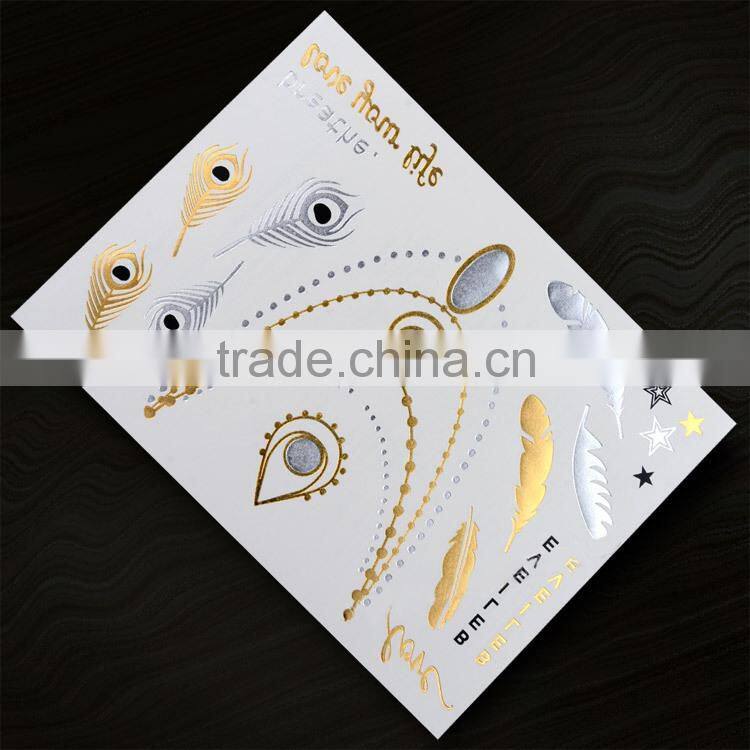 Necklace Metallic Gold and Silver Temporary Tattoo Stickers