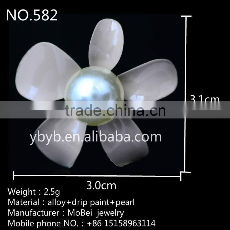 30mm mini goody alloy pearl flower korea garment accessories buckle hair accessories buckle