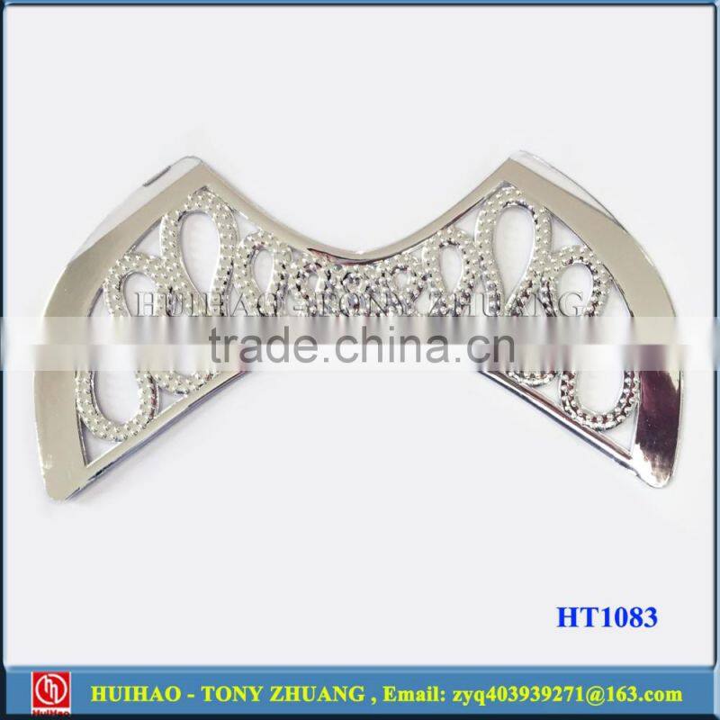 Black color TPU flip flops shoes vamp decorative shoe clips (HT1022B)