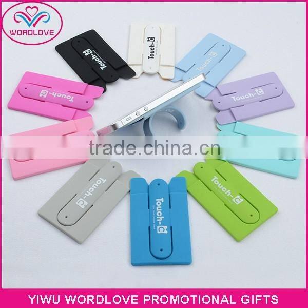 Silicone Smart wallet for mobile Phone,Silicone phone pouch with stand