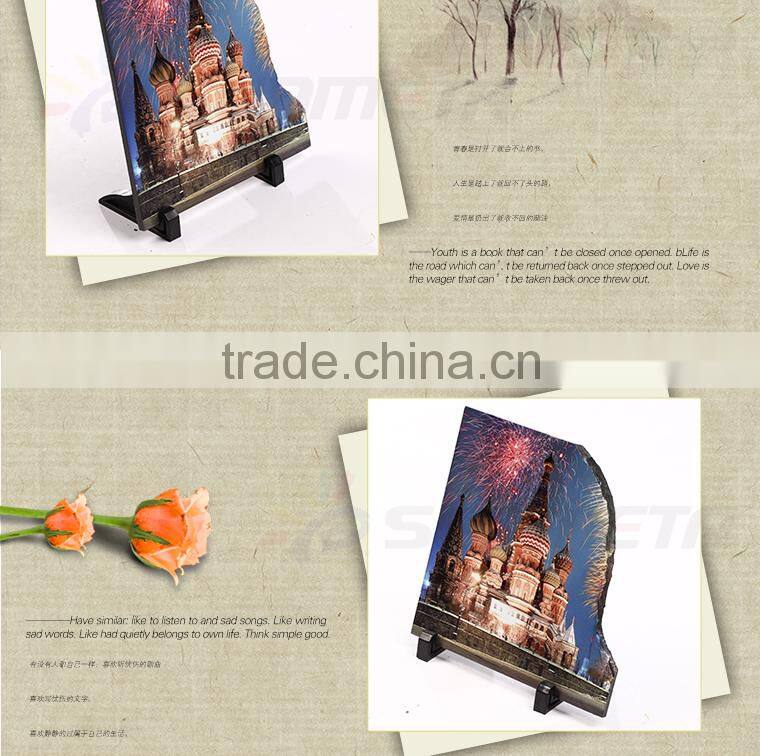 2015 Sunmeta manufacturer 3D sublimation heat press rock photo, slate