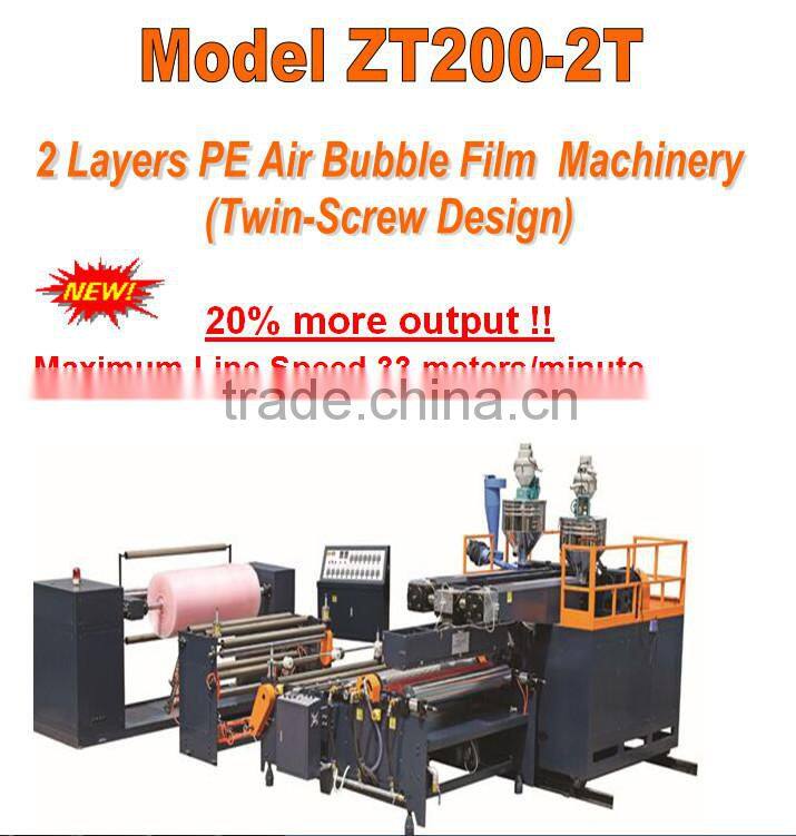 2 layers pe air bubble film Extruding machine/ Twin-screw extruder