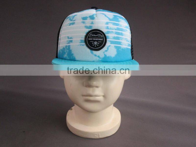 Hot sale custom 5 panel trucker cap with woven badge