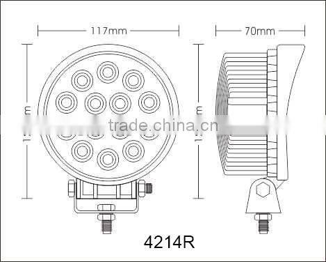 High Power 42W LED Work Light For Tractors and Vehicles