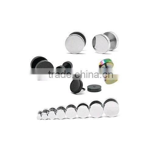 Hot Selling 316l Surgical Steel Fake Cheater Ear Gauges Stretcher Plugs fake ear plug