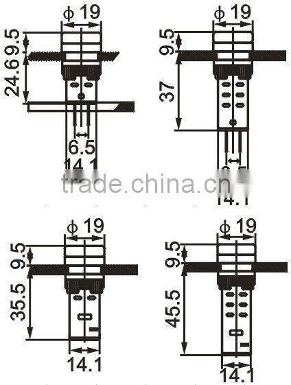 round led neon indicator light 220v ac, AD127-16C/S