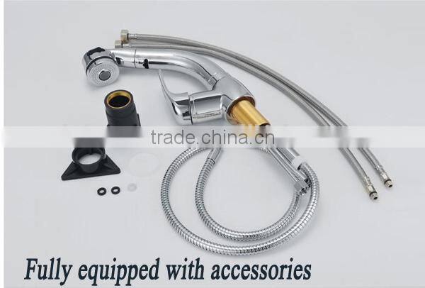 Good quality brass material sink faucet pull out kitchen faucet
