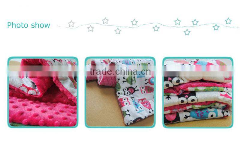 2015 New Design MOQ 10pcs Filled Minky Material Christmas Gifts Baby Quilt Blanket SBQ15090701