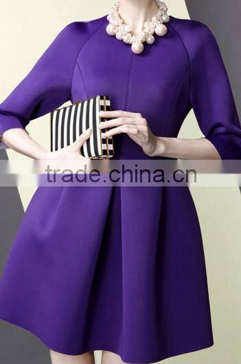 White Plain Ruffle Cross Collar Knit Dress new ladies dress