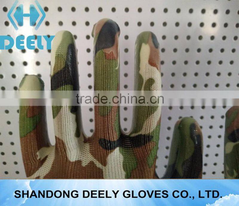 13Gauge Transparent Nitrile Fully Coated Gloves with Printing Liner for Garden