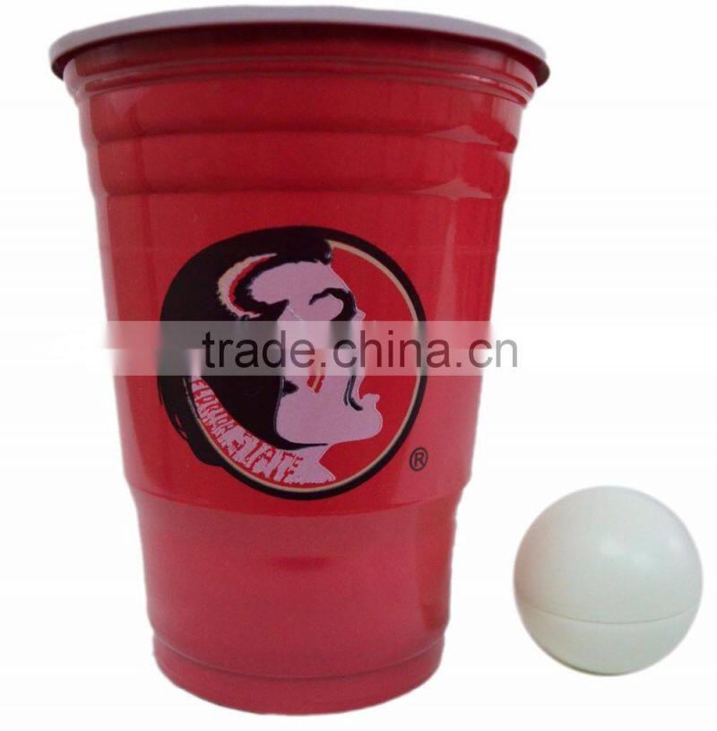 Disposable 16oz ps plastic blue party cups