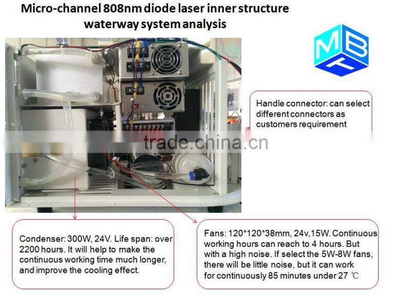 2016 MIcro channel 808nm diode laser hair removal beauty machine