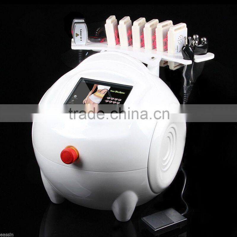 Multifunctional 4in1 6 big pads and 2 small pads lipolaser treatment portable rf cavitation ultrasonic i lipo laser