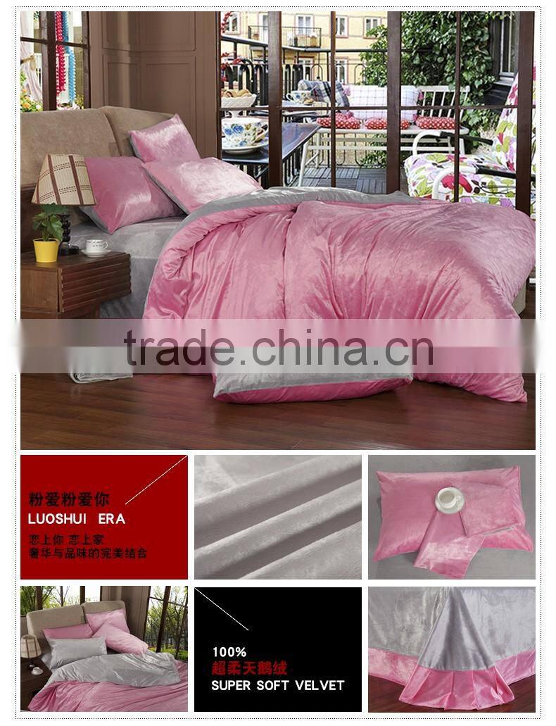 Flannel Fleece Winter Thick Duvet cover sets Coffee Full Queen King size 4pcs Warm Bedding set bedclothes Bedsheet/Bed linen