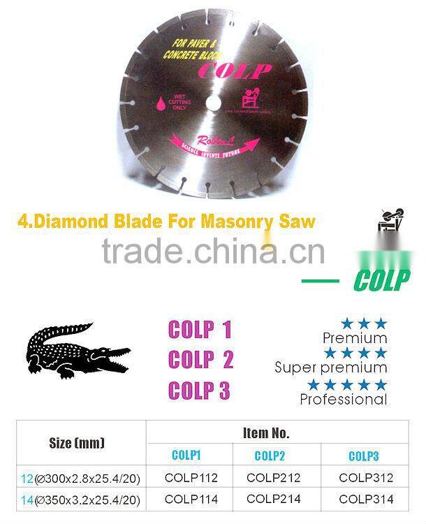 Segmented Diamond Blade for Concrete Paver