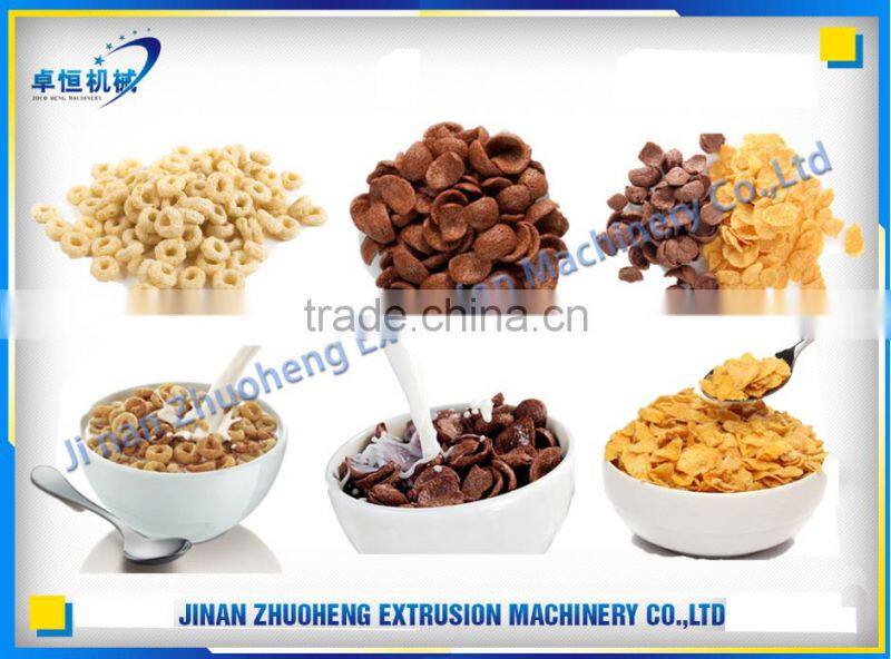 double twin screw exruder corn flacks snack making machine
