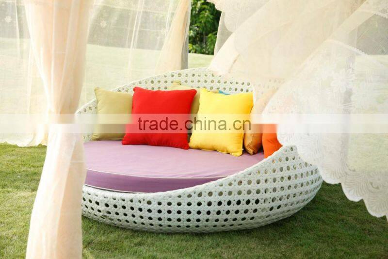 Modern Sofa Sunbed Rattan Round Bed Used Patio Furniture