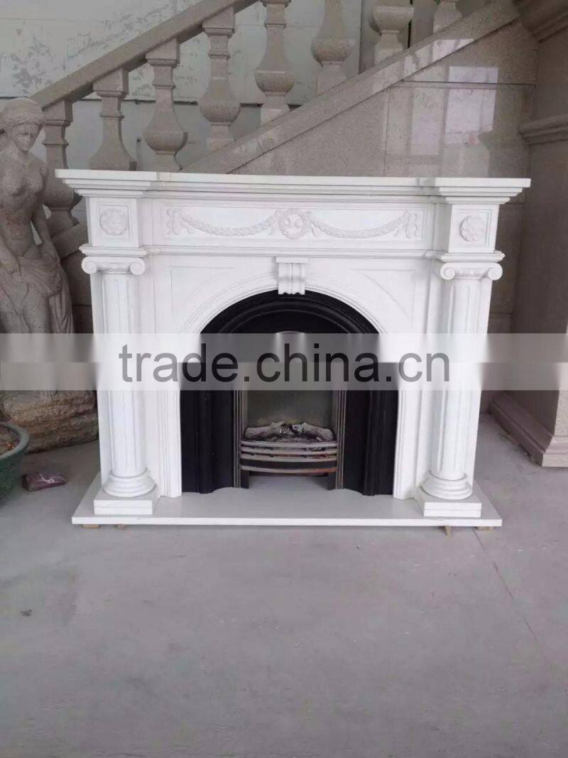 Alibaba website natural white marble gas fireplace