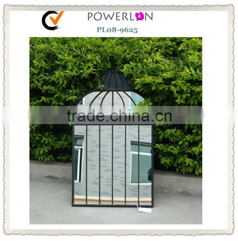 Antique Iron Frame Garden Round Wall Mirror