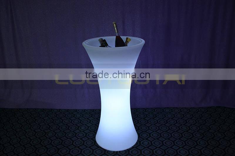High-grade floor stand LED lighting PE ice bucket/wine cooler/flower port /wine holder/bar ice bucket LTT-CF17