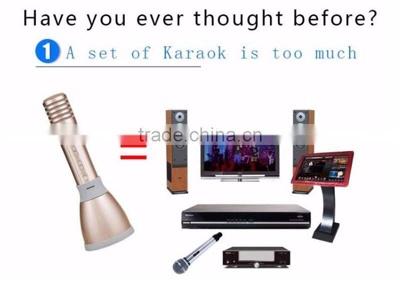 Alibaba wholesale portable Karaoke microphone for Smartphones Bluetooth speaker Portable Wireless Karaoke Microphone