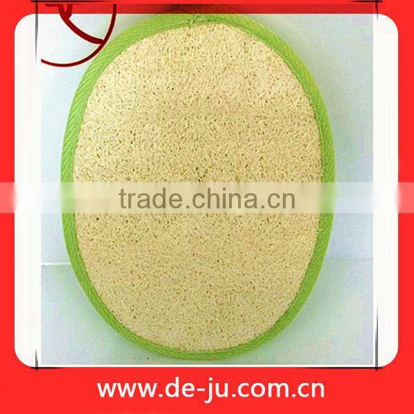 Oval Pad Green PE Mesh Natural Loofah Back Scrubber