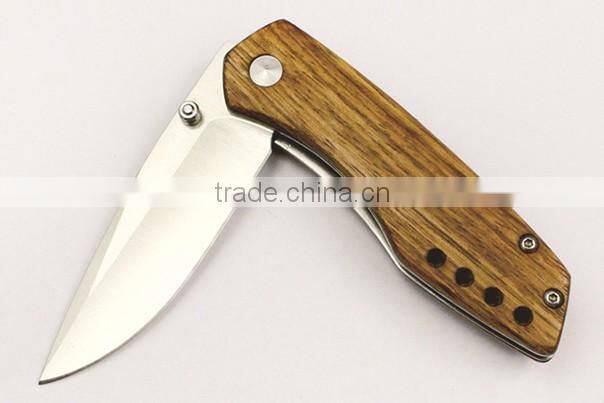 High quality zebra wood handle knife, multi function outdoor knife