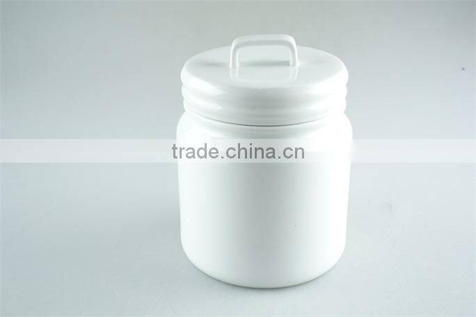 White ceramic storage jars tea coffee sugar in storage bottles & jars with lid , canisters white