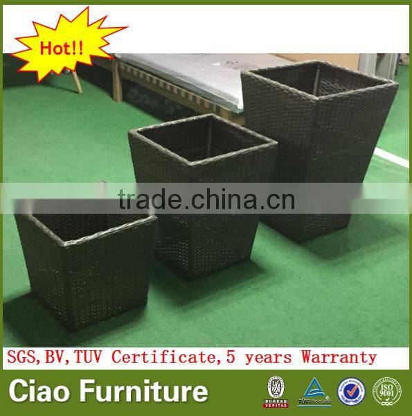 Garden rattan plant pot outdoor flower planter