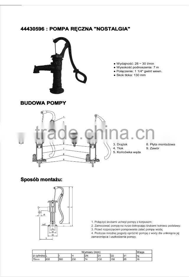 TRADE ASSURANCE ORNAMENTAL CAST IRON VINTAGE STYLE WATER PUMP