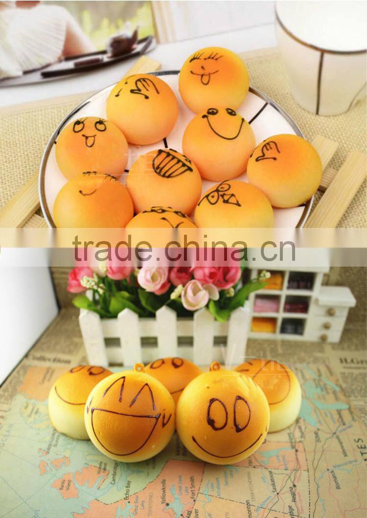 best gift for christmas artificial imitated fake key replica faux lovely Silicone bread food pendant phone chain