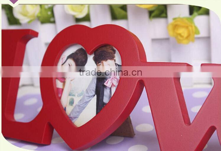 wedding decoration home table customized factory manufacture red MDF cheap photo frame