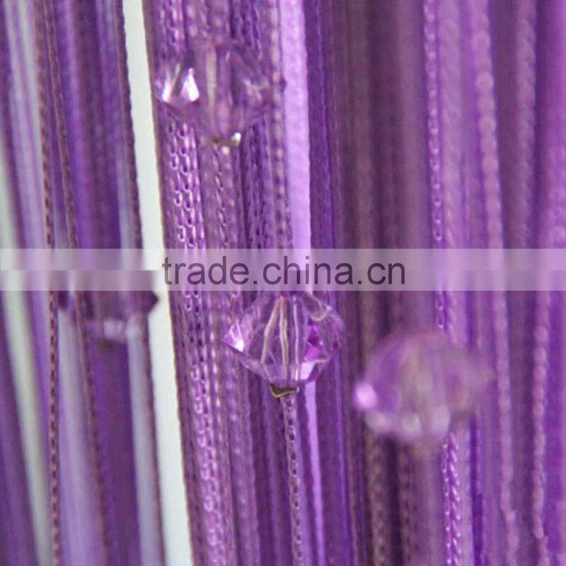 Fashion Purple Fringe Curtain With Cryustal Decoration