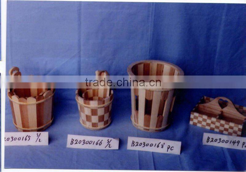 decoration difform small wooden water bucket for sale