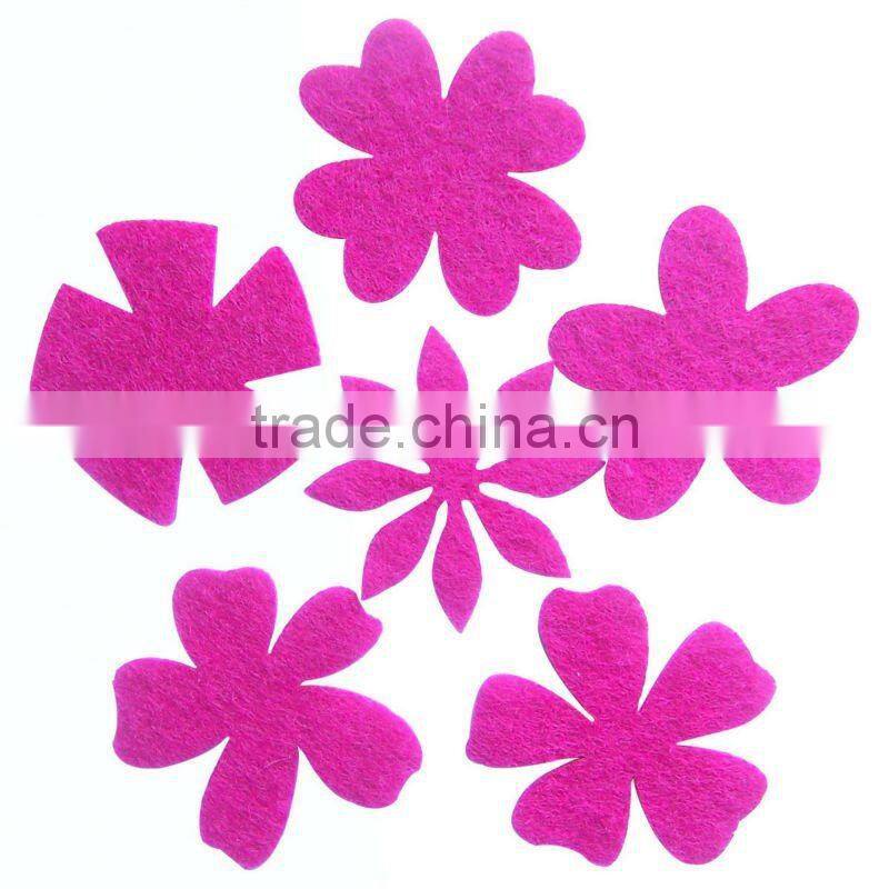 progiftspace 2017 new laser cut polyester fabric felt cheap artifical flower decoration wholesale for wedding scrapbooking DIY