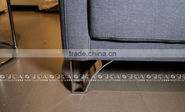 Contemporary Light Navy Fabric Upholstery Sofa And Loveseat Set G183-RE